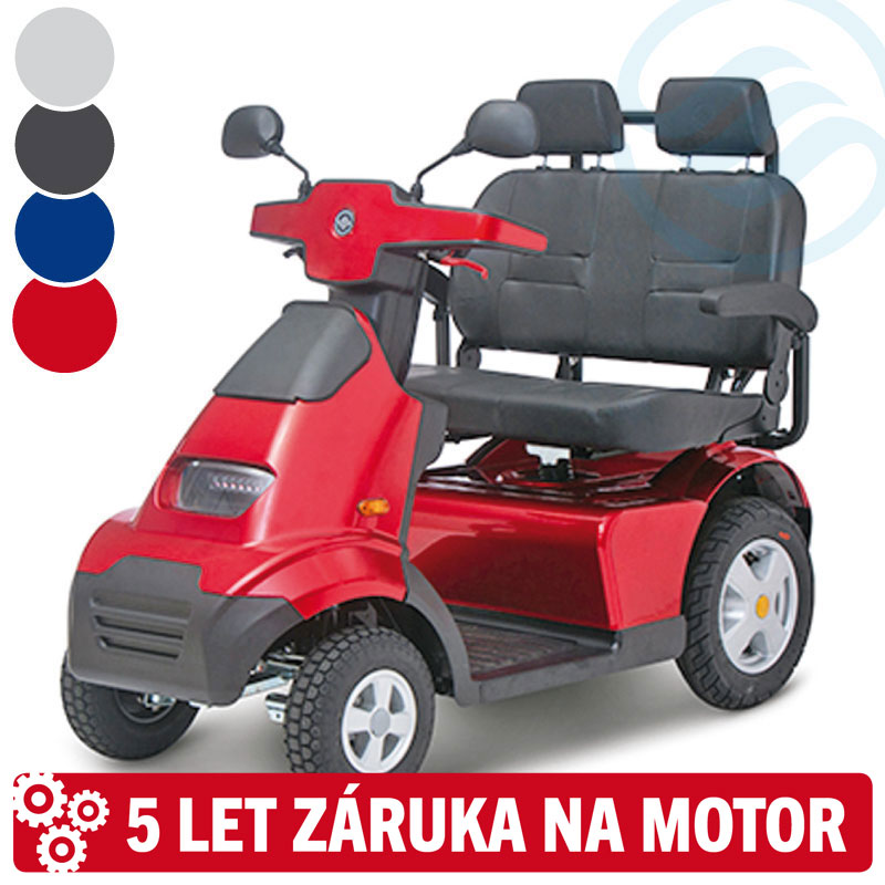 Afiscooter S4 / dvousedadlový, 105 Ah, červený (model 2021)