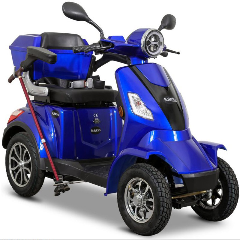 Elektrický skútr Rolektro E-Quad 25 1000 W, V3 lithiové baterie, modrý (2022)